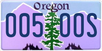 OR license plate 005OOS