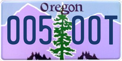 OR license plate 005OOT
