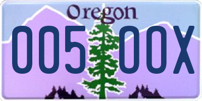 OR license plate 005OOX