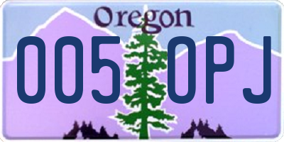 OR license plate 005OPJ