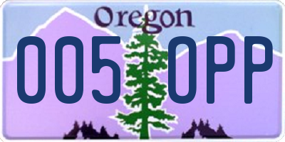 OR license plate 005OPP