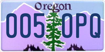 OR license plate 005OPQ