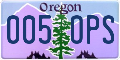 OR license plate 005OPS