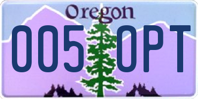 OR license plate 005OPT