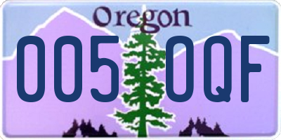 OR license plate 005OQF