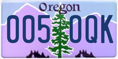 OR license plate 005OQK