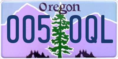 OR license plate 005OQL