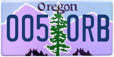 OR license plate 005ORB
