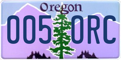 OR license plate 005ORC