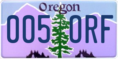 OR license plate 005ORF