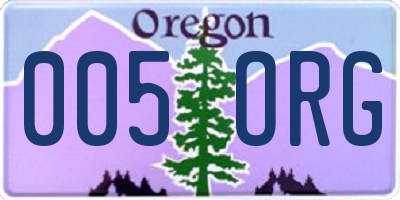 OR license plate 005ORG