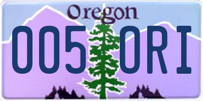 OR license plate 005ORI