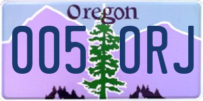 OR license plate 005ORJ