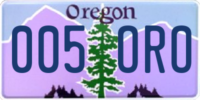 OR license plate 005ORO
