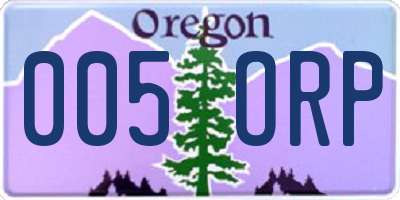OR license plate 005ORP