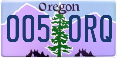 OR license plate 005ORQ