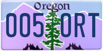 OR license plate 005ORT