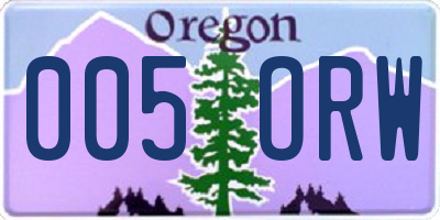 OR license plate 005ORW