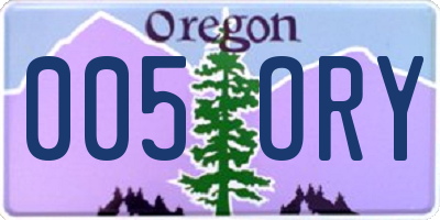 OR license plate 005ORY