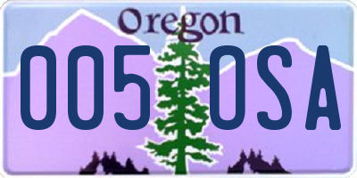 OR license plate 005OSA