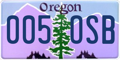 OR license plate 005OSB