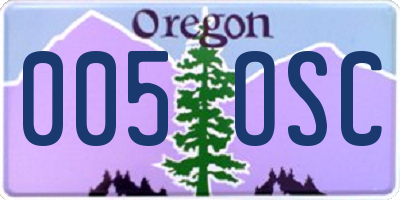 OR license plate 005OSC