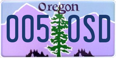 OR license plate 005OSD