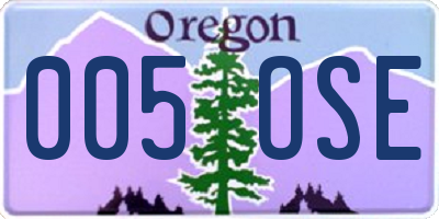 OR license plate 005OSE