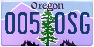 OR license plate 005OSG