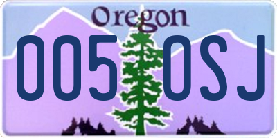 OR license plate 005OSJ