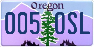 OR license plate 005OSL