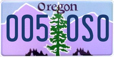 OR license plate 005OSO