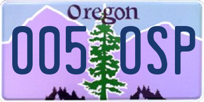 OR license plate 005OSP