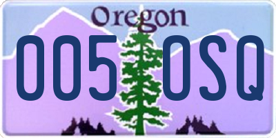 OR license plate 005OSQ