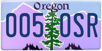 OR license plate 005OSR