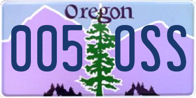 OR license plate 005OSS