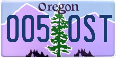 OR license plate 005OST