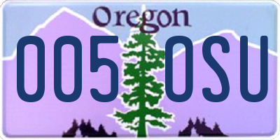 OR license plate 005OSU