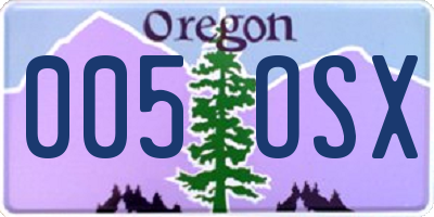 OR license plate 005OSX