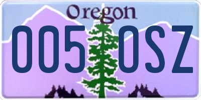 OR license plate 005OSZ
