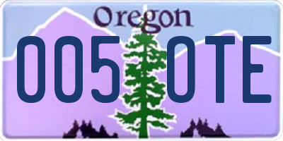 OR license plate 005OTE