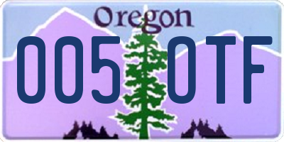 OR license plate 005OTF