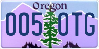 OR license plate 005OTG
