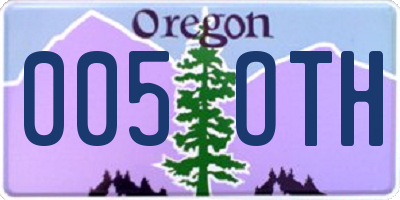 OR license plate 005OTH