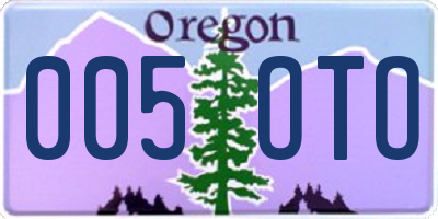 OR license plate 005OTO