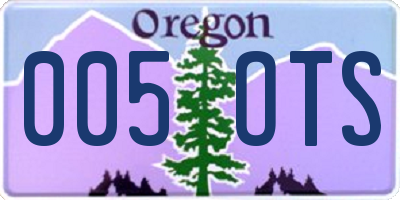 OR license plate 005OTS