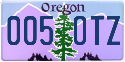OR license plate 005OTZ