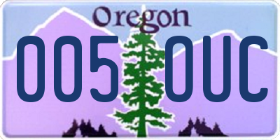 OR license plate 005OUC