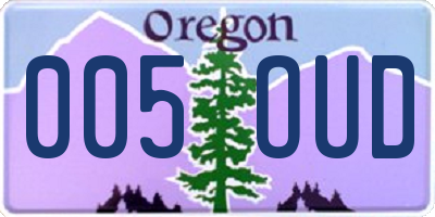 OR license plate 005OUD