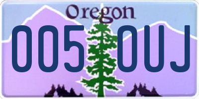 OR license plate 005OUJ
